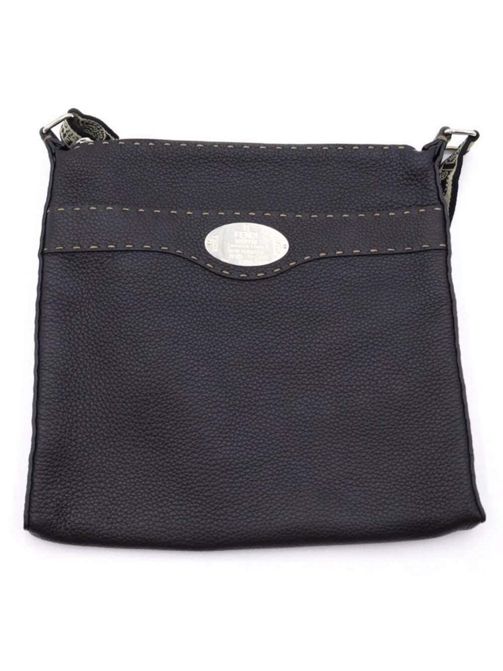 Fendi Selleria Shoulder Bag Zucca Pattern Canvas Brown